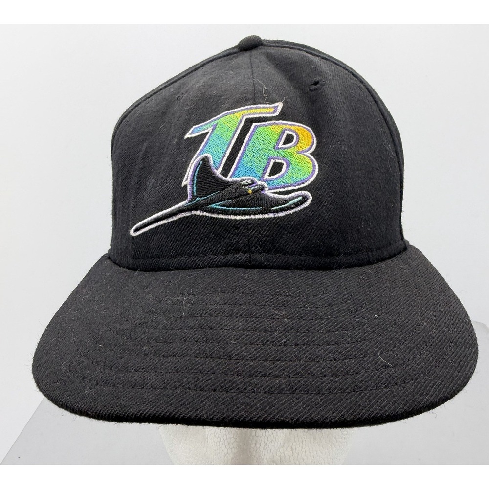 VTG 90s New Era Diamond Collection Tampa Bay Devil Ray Fitted Hat Cap MLB Size 7